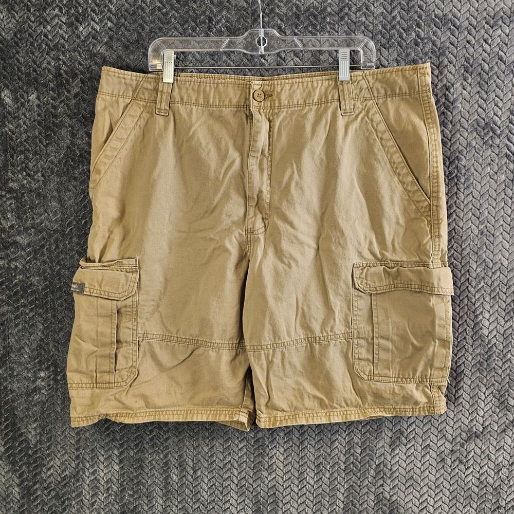 Wrangler Mens Tan Khaki‎ Cargo Shorts 100% Cotton Size 40 60ACTGR Utility Hiking